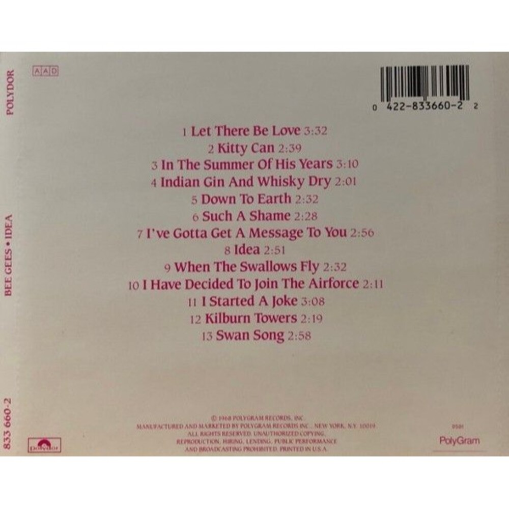 Idea by Bee Gees (CD, Sep-1997, Polydor) - Picture 2 of 3
